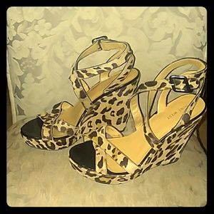 Nine West Chettah Print Wedges